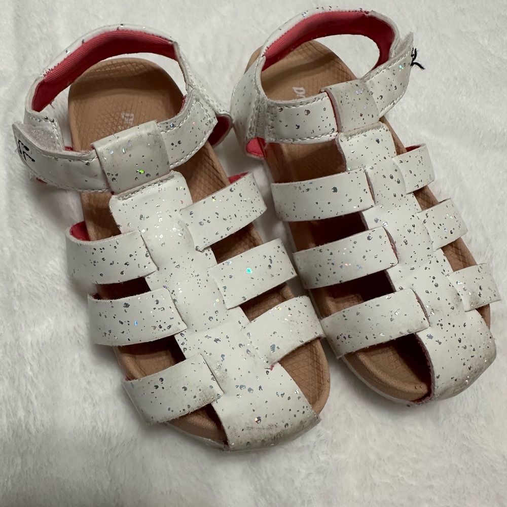 Kids Dr. Scholls White Glitter Closed-Toe Sandals 10